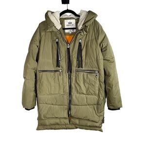 Orolay Womens Medium M Green Thickened Down Jacket Water Resistant Warm Pockets